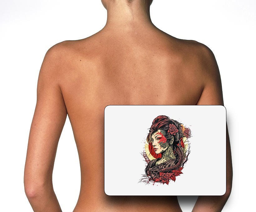 woman and tattoo design